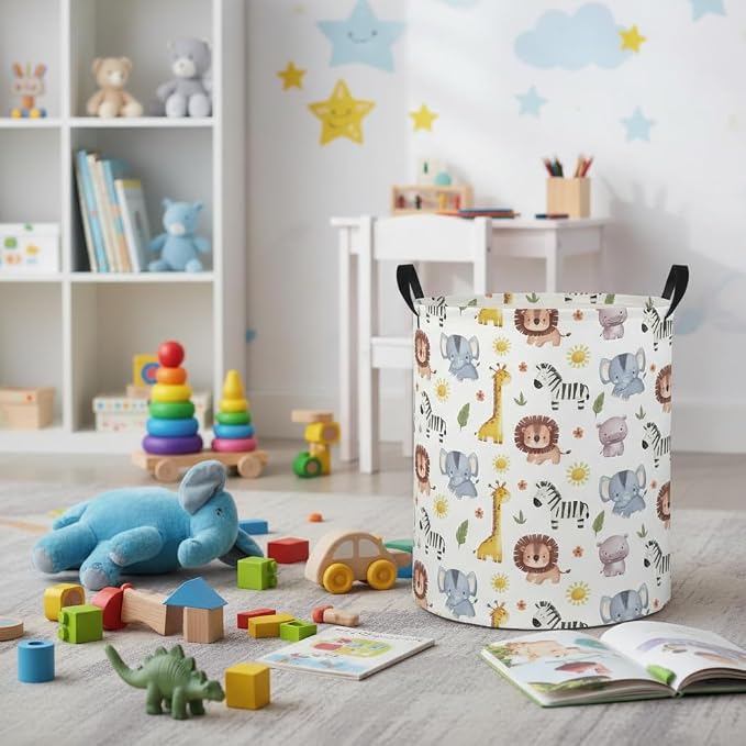 Baby Laundry Hamper kids laundry Basket Waterproof Laundry Bag for Bedroom Toy Clothes Organizer Room Décor(Animal) - Image 3