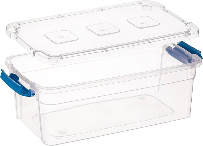 Tribello Clear Plastic Storage Bins with Lids Stackable Storage Bins (6 Quart) - Image 6