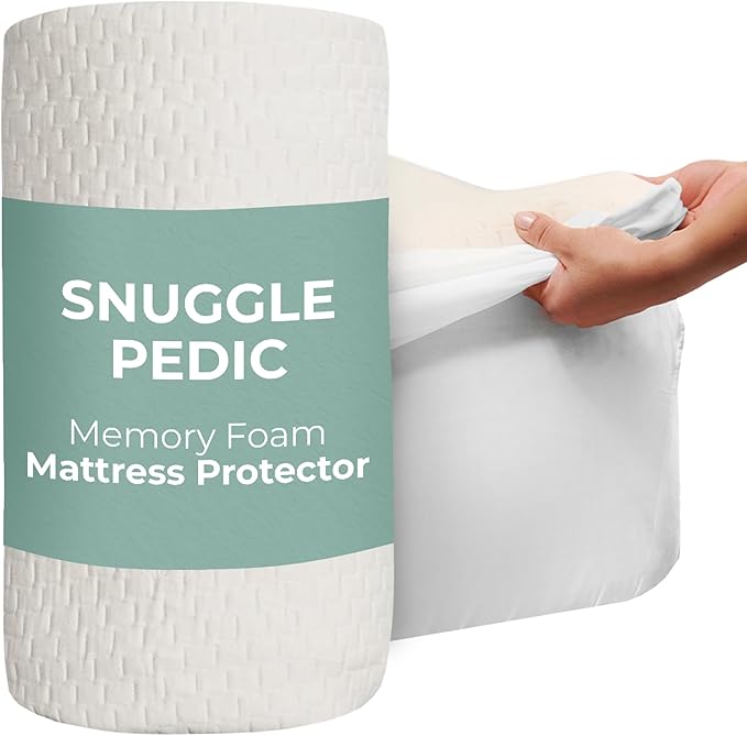 Memory Foam Mattress Protector – Organic Cotton with Eco-Friendly Greenshield Water Resistance – Kool-Flow Breathable Stretch Fabric – All USA Made – Best for Plush Beds – Twin
