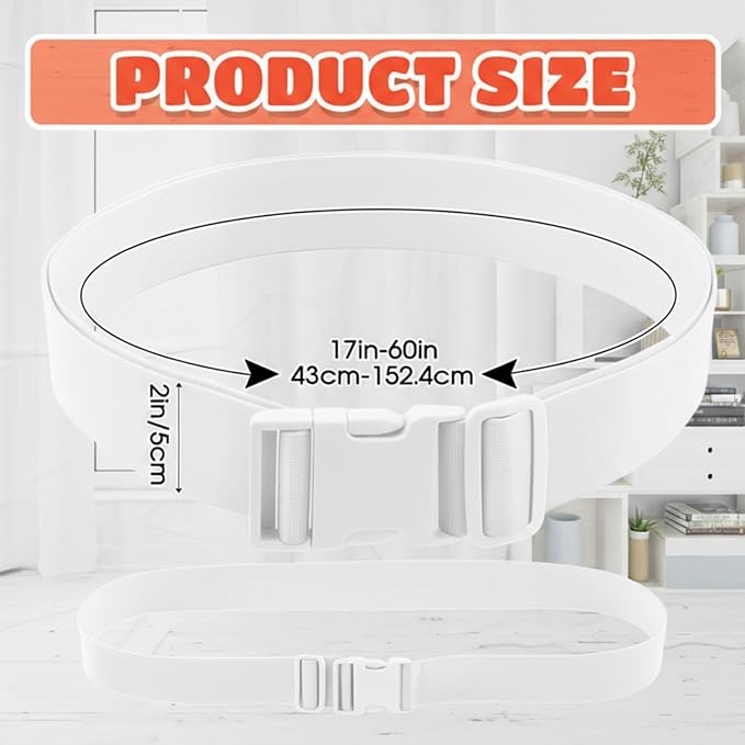 2 Pcs 60" x 2" Mattress Topper Straps Adjustable Memory Foam Packing Straps with Buckles for Home Mattress Moving or Storage, White