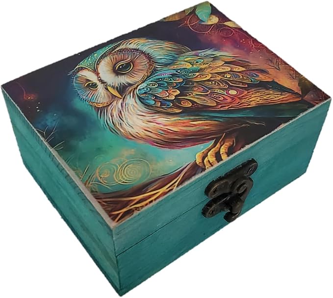 Owl Trinket Box Small Jewelry Keepsake Box | Earrings Necklace Storage Box for Girls Women | Owl lovers Gift Idea Valentine's Day, Birthday Christmas, Weddings, Animals Ornaments for Home Décor by JB%26C+Premium