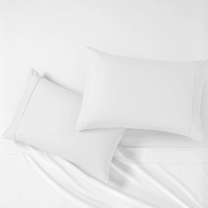 Modern Threads Soft Microfiber Solid Sheets - Luxurious Microfiber Bed Sheets - Includes Flat Sheet, Fitted Sheet with Deep Pockets, & Pillowcases White California King