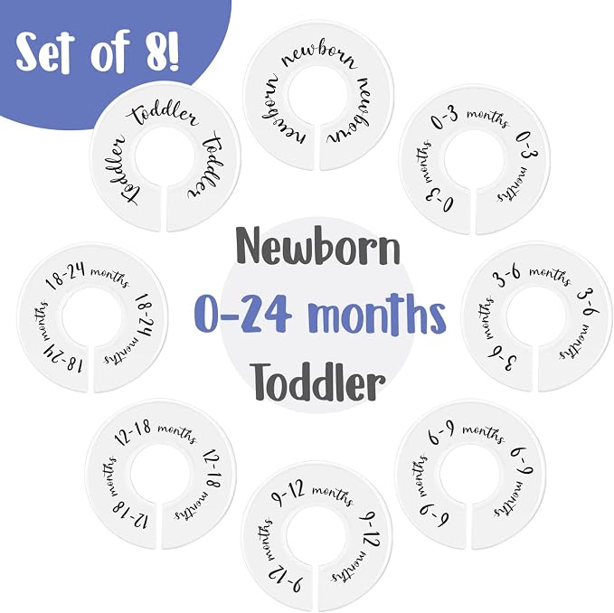 Eli with Love Baby Closet Dividers – Floral Design, Set of 8, Fits 1.5 Inch Rod, Nursery Clothing Organizer - Image 5