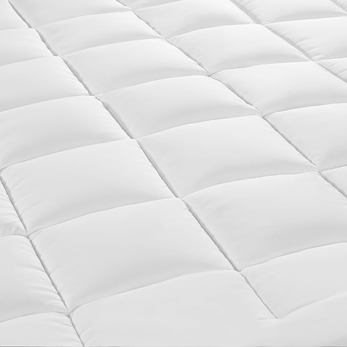 Serta Memory Flex Soft California King Mattress Topper, 2" Pillow Top Mattress Pad, Cushioning Stain Resistant Mattress Protector with 15" Pocket for Secure Fit, Machine Washable, White