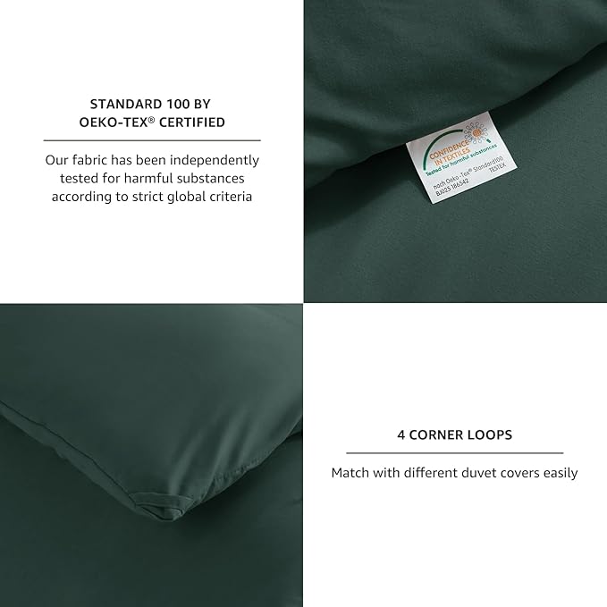 CozyLux Twin Comforter Set Forest Green, 2 Pieces Twin Extra Long Solid Breathable Bedding Sets College Dorm, Twin XL Luxury Soft Bed Set with Down Alternative Comforter and 1 Pillowcase All Seasons