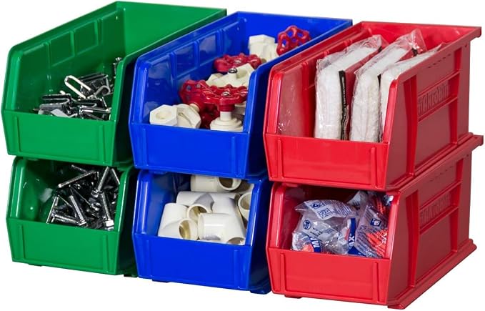 Akro-Mils 30230 AkroBins Plastic Storage Bins, Space-Saving Stackable Bins for Garage, Pantry, Craft Organization, 11" x 5" x 5", Green, 12-Pack - Image 8