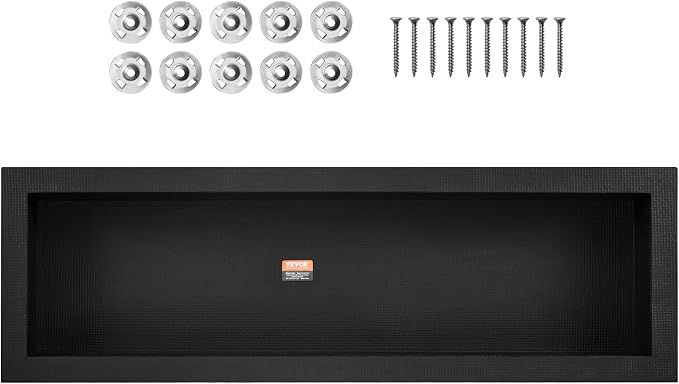 VEVOR Shower Niche Ready for Tile 16" x 50", Single Shelf Organizer, Square Corners Wall-inserted Niche Recessed, Sealed Protection Modern Soap Storage Niche for Shower Bathroom, Black - Image 6