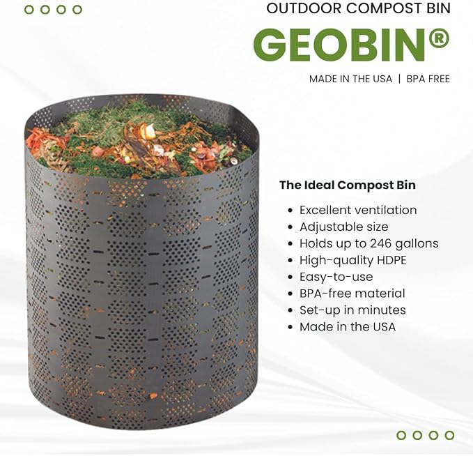 Compost Bin by GEOBIN - 246 Gallon, Expandable, Easy Assembly, Made in The USA (Green) - Image 4