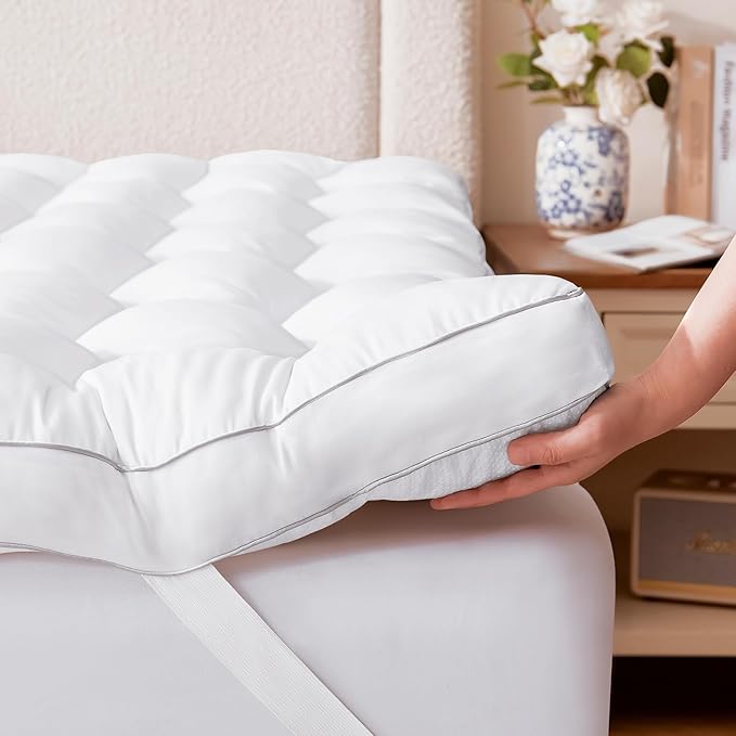 Decroom 3 Inch Memory Foam Mattress Topper Twin for Back Pain Relief, Filled with Breathable Memory Foam Pillow Topper Soft Fluffy Supportive Bed Mattress Pad, 75x39x3 in