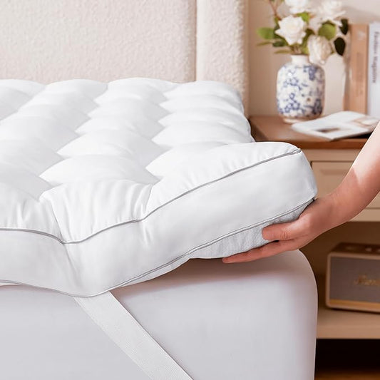 Decroom 3 Inch Memory Foam Mattress Topper Twin for Back Pain Relief, Filled with Breathable Memory Foam Pillow Topper Soft Fluffy Supportive Bed Mattress Pad, 75x39x3 in