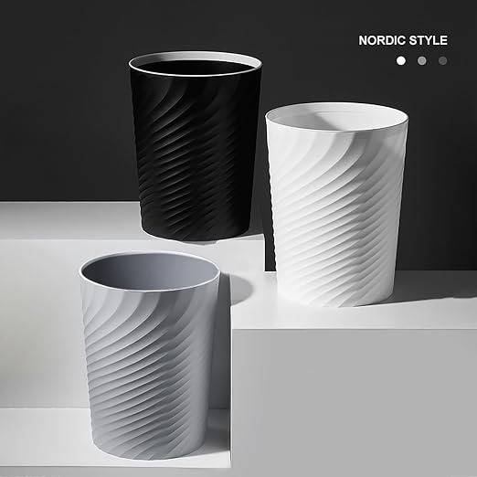 Small Bathroom Trash Can 1.8 Gallon Garbage Can Waste Basket Recycling Bin for Dorm Bedroom Office Kitchen,2 Pack Grey - Image 3