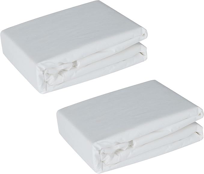 Home Details 2 Pack Full Size Premium Zippered Mattress Protector | Cooling | Cozy | Comfortable | PVC | Bed Bug Prevention | Waterproof | Hypoallergenic | Easy to Clean | Zipper | Encasement | White