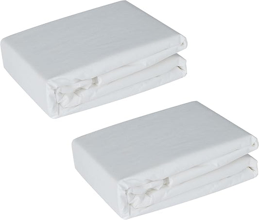 Home Details 2 Pack Full Size Premium Zippered Mattress Protector | Cooling | Cozy | Comfortable | PVC | Bed Bug Prevention | Waterproof | Hypoallergenic | Easy to Clean | Zipper | Encasement | White