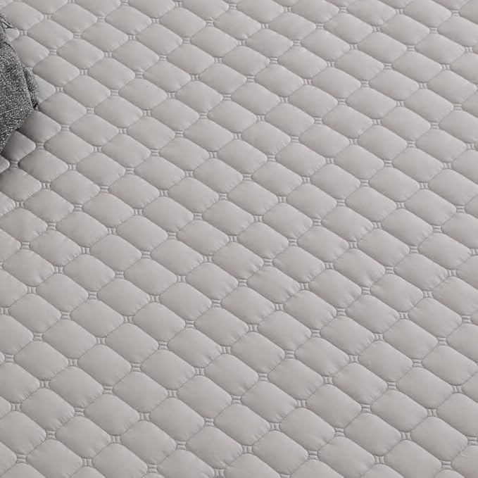 Quilted 100% Cotton Mattress Cover – 6 Colors, Machine Washable, Breathable & Stretchy, Fits up to 16-Inch Deep, Twin/Full/Queen/King (Gray, Twin)