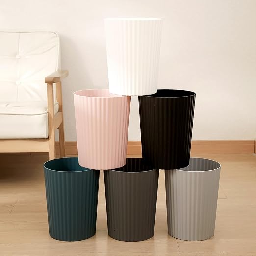 JiatuA Small Trash Can Plastic Wastebasket Round Garbage Container Bin for Bathroom, Kitchen, Bedroom, Home Office, College Dorm, Black - Image 6