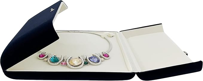 Velvet Jewelry Case for Pearl Necklace Large Velvet Necklace Stoarge Box for Pearl Strands Multi-strand Necklace Storage Box (Jewelry not included) - Image 7