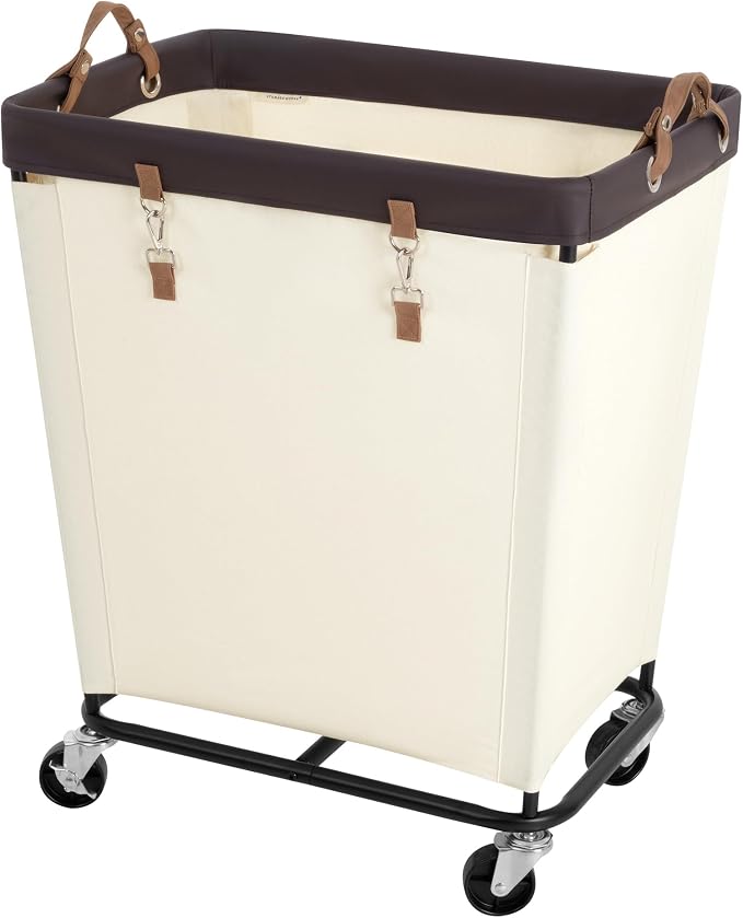 StorageWorks 210L Laundry Basket with Wheels, Extra Large Rolling Hampers for Clothing Organizer, Dirty Clothes Basket for Hotel, Home, Closet, Dorm, Beige by StorageWorks