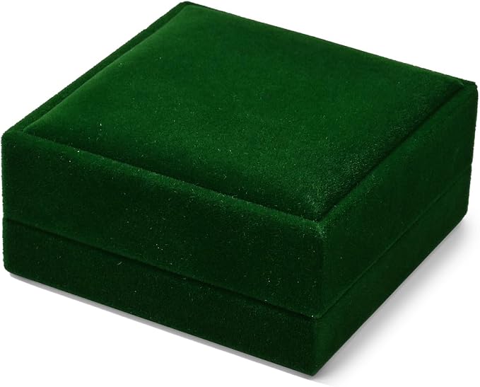 3 in 1 Velvet Jewelry Set Gift Box Earring Gift Box Ring Necklace Boxes Small Jewelry Storage Boxes for Travel Birthday Mother's Day Valentine's Day Gifts (Dark Green) - Image 9