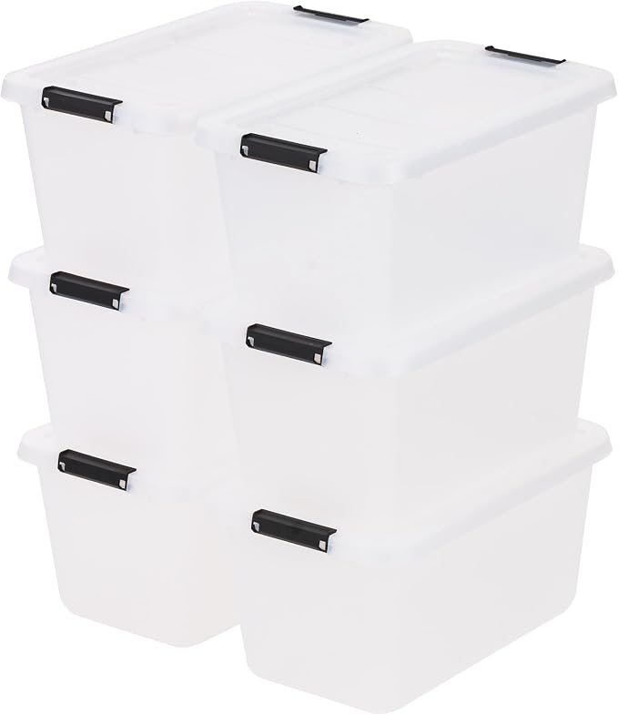 IRIS USA 6-Pack Clip Box with Latching Lids, 13 Quart Craft Storage Bins, Art & Writing Supply Containers for Home, Office & Classroom Organization - Image 9