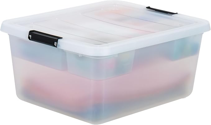 IRIS USA 18 QT Clear Storage Organizer with Removable Dividers, Stackable Plastic Storage Box with Lid, Modular Container for Crafts, Tools, Office & Pantry Organization - Image 5