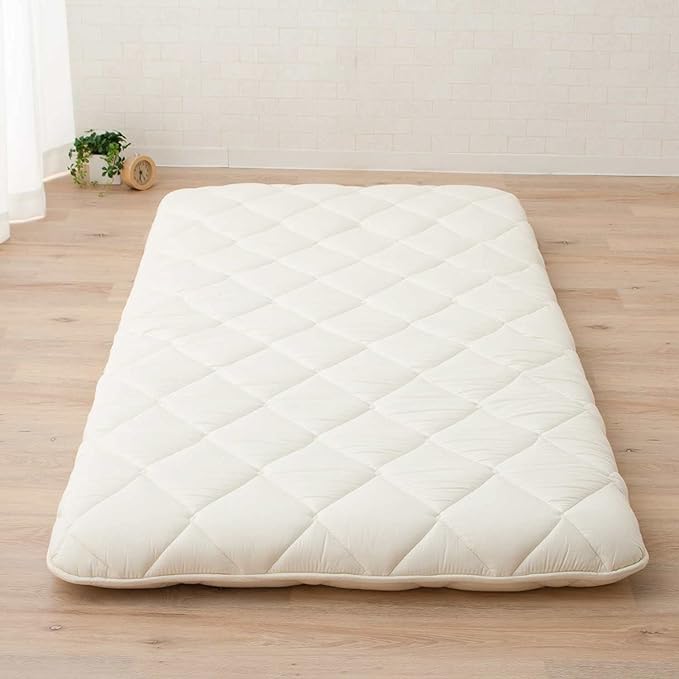 EMOOR Japanese Futon Mattress CLASSE King Made in Japan White, Foldable Floor Sleeping Bed Tatami Mat