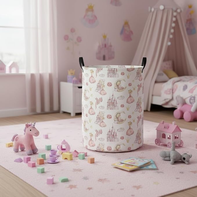 Baby Laundry Hamper kids laundry Basket Waterproof Laundry Bag for Bedroom Toy Clothes Organizer Room Décor(Castle) - Image 5