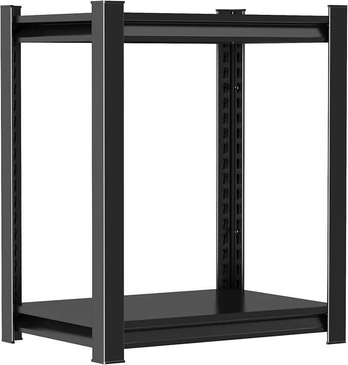 2-Tier Storage Shelves,1200 Lbs Metal Shelving Unit, Double-Layer Columns, Adjustable Reinforcing Shelves for Coffee Table in Living Room, Bedroom, Kitchen，Office(16''W*10''D*22''H) by Beaunatixx