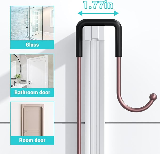 Aitatty Over the Door Hanging Shower Caddy: Rustproof Hanging Organizer over the Door - No Drilling Bathroom Rack for Inside Shower Bronze - Image 5