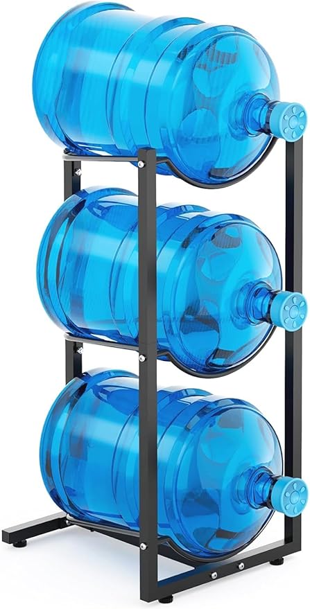 MYLOLF 5 Gallon Water Jug Holder : 4 Tier Water Jug Stand Holder for 5 Gallon Water Dispenser- 5 Gal Water Bottle Storage Rack Organizer for Home Kitchen Garage (3 Tier) by MYLOLF