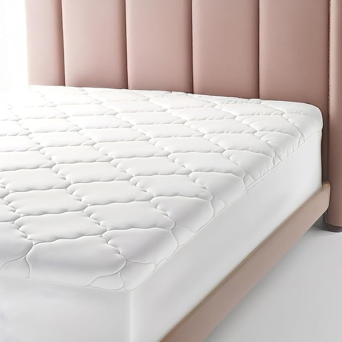 Micropuff Fitted Mattress Pad - Full Size (54" x 75") Mattress Pad - Soft and Comfortable Fitted Mattress Protector - Mattress Cover Stretches 12 to 15 Inches Deep - Easy to Wash