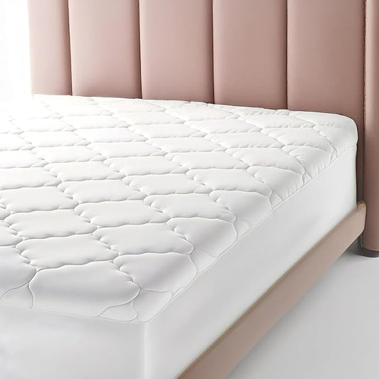 Micropuff Fitted Mattress Pad - Full Size (54" x 75") Mattress Pad - Soft and Comfortable Fitted Mattress Protector - Mattress Cover Stretches 12 to 15 Inches Deep - Easy to Wash