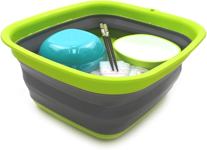 SAMMART 7.7L (2 Gallon) Collapsible Tub - Foldable Dishpan, Kitchen Sink for Camping - Portable Washing Basin - Space Saving Indoor Outdoor Plastic Washtub (Dark Grey, S) - Image 7