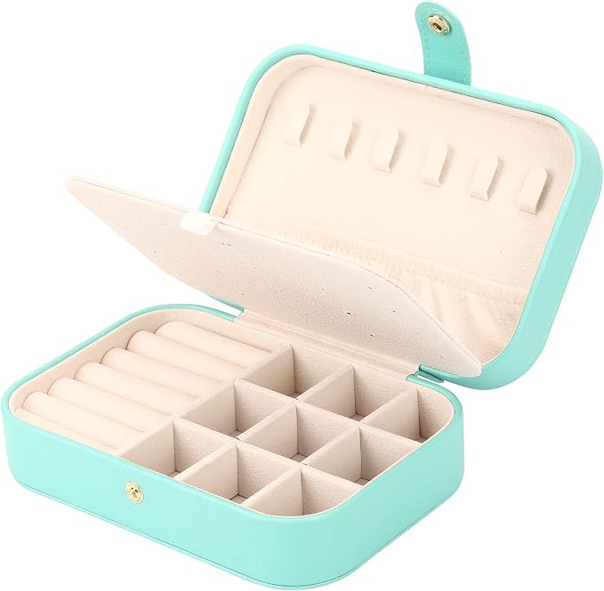 FEISCON Jewelry Box, Travel Jewelry Organizer Case Small Jewelry Storage and Organizers Craft Containers Travel Mini Organizer/GREEN by FEISCON