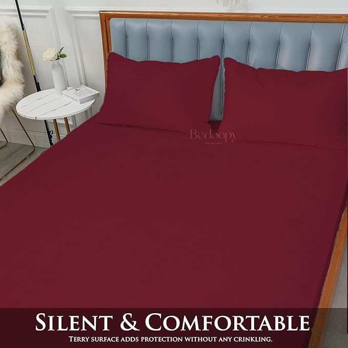 35X89 Truck Sleeper Waterproof Mattress Protector Pad Cover RV Bunk & Truck Sleeper Soft Terry Cotton Burgundy Luxury RV Mattress Protector 14" Inch Deep Pocket Easy Care