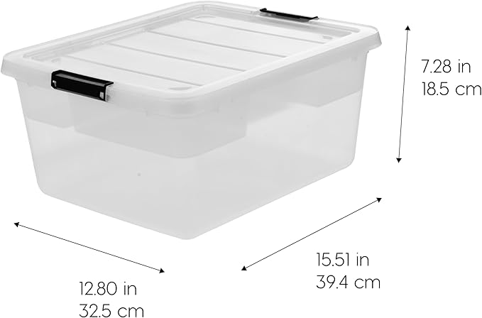 IRIS USA 6-Pack Clip Box with Latching Lids, 18 Quart Craft Storage Bins, Art & Writing Supply Containers for Home, Office & Classroom Organization - Image 4