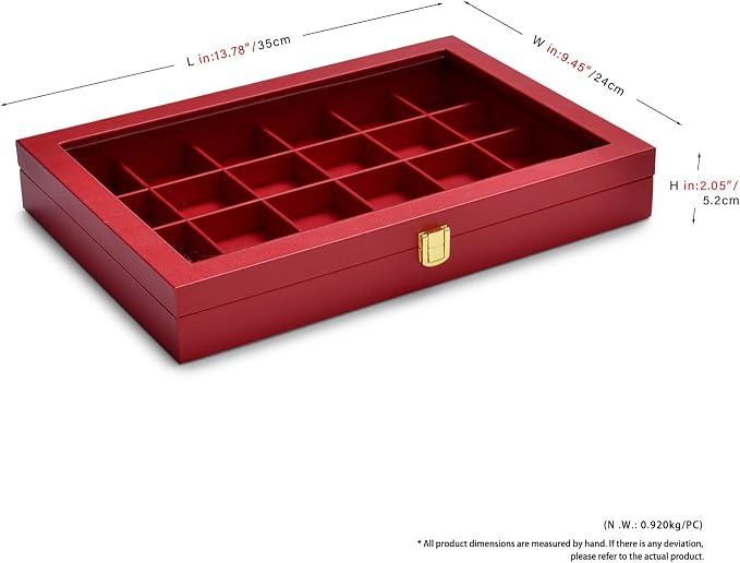 Oirlv Luxury Leather 24 Grid Jewelry Tray with Transparent Lid Earrings Rings Organizer Box Stackable Jewelry Box Drawer Inserts Women Gift - Image 6