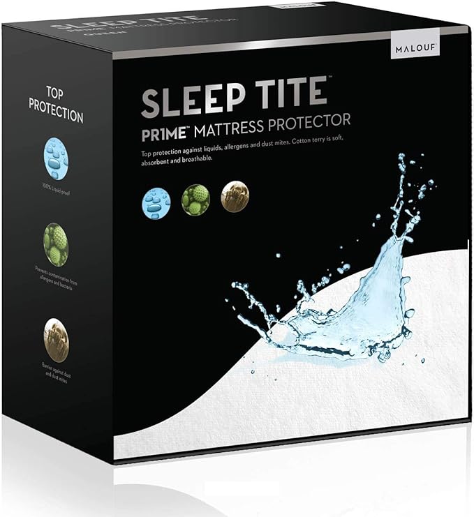 SLEEP TITE Hypoallergenic 100% Waterproof Mattress Protector - 15-Year U.S. Warranty - Vinyl Free - Cal King