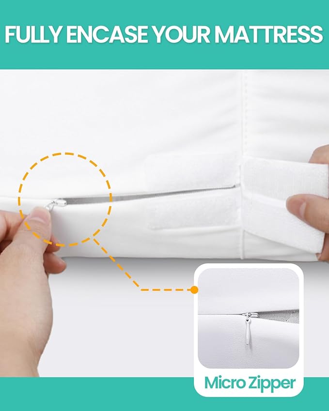 【Dorms Hotel Exclusive】 Twin XL 39" x80" Waterproof Mattress Protector Zippered Fits 6-9 Inch Deep Mattress Pad Cover, WINKAURA Mattress Encasement, Breathable Premium Terry Top Fabric