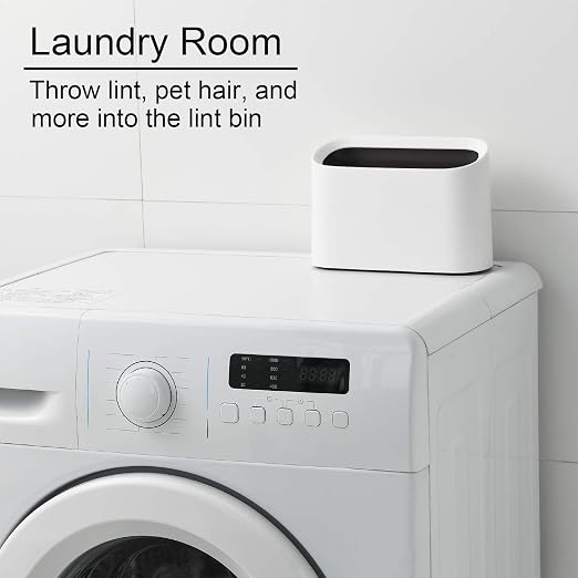 SUBEKYU 0.4 Gal Mini Countertop Trash Can, Small Desktop Garbage Can for Office, Tiny Wastebasket, Plastic, White - Image 4