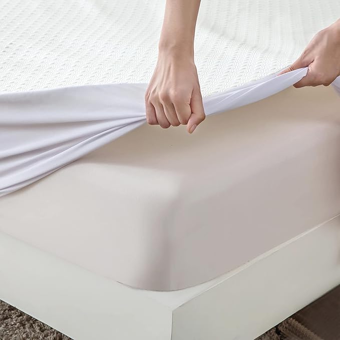 Bamboo Viscose Cooling Mattress Protector California King Waterproof Soft Quiet Breathable Fitted Matress Cover Cal King