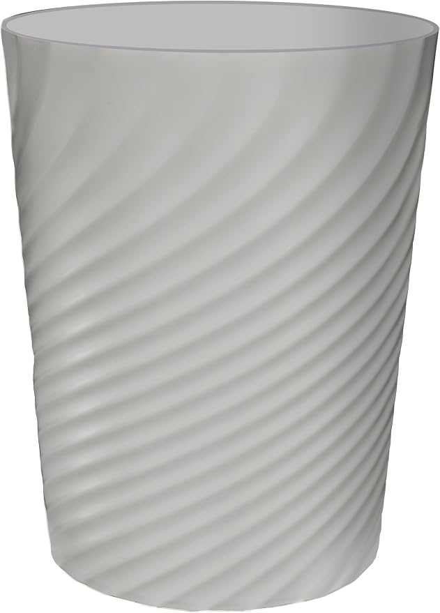 DAJITRE 1.8 Gallon Small Trash Can Wastebasket Recycling Bin Slim Profile for Compact Spaces Bathroom, Office, Bedroom, Kitchen (1.8 Gallon, Grey) by DAJITRE