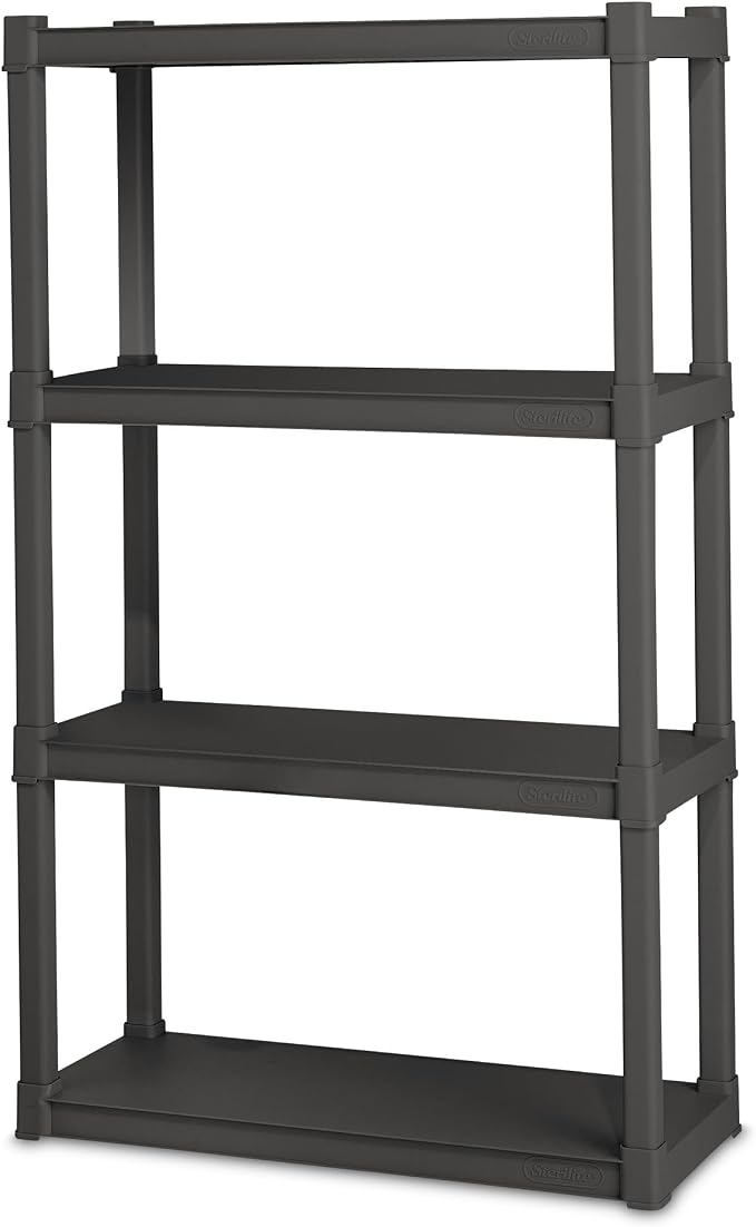 Sterilite 4 Shelf Unit, Heavy-Duty Shelving Storage and Utility Rack - Standing Plastic Organizer Shelves for Kitchen, Bathroom, and Garage - Image 8