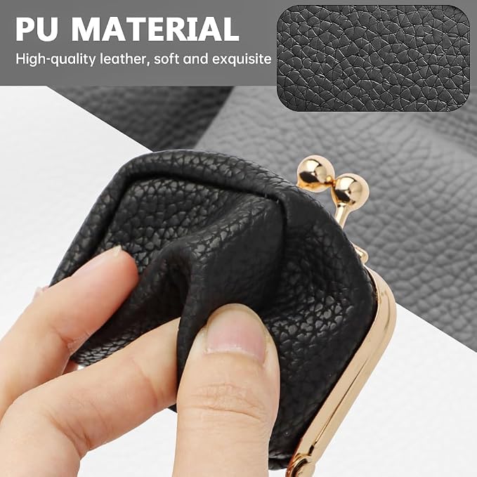 PU Leather Mini Jewelry Box, Vintage Portable Mini Jewelry Organizer with Kiss Lock, Compact Travel Case for Rings, Earrings, Necklaces - Ideal Gift for Women - Image 5