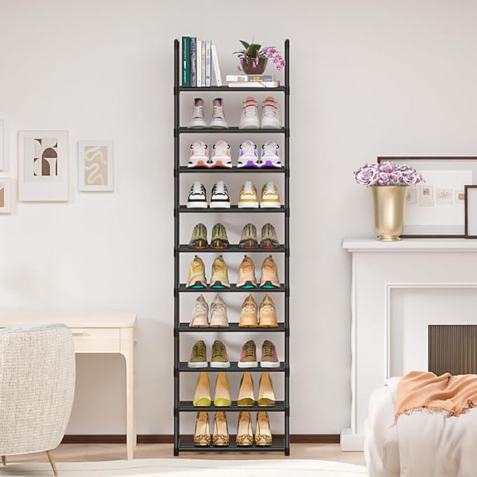 OYREL Shoe Rack, Sturdy Metal Shoe Rack Organizer,Narrow Shoe Racks for Closets,Shoes Rack,Shoe Stand,Shoe Shelf - Image 9