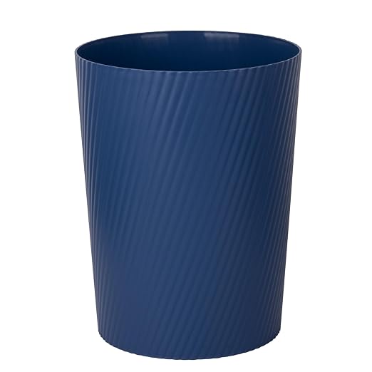 UUJOLY Small Trash Can Wastebasket Garbage Can Container Bins for Bathrooms, Laundry Room, Kitchens, Offices, Kids Rooms, Dorms (Navy Blue) by UUJOLY