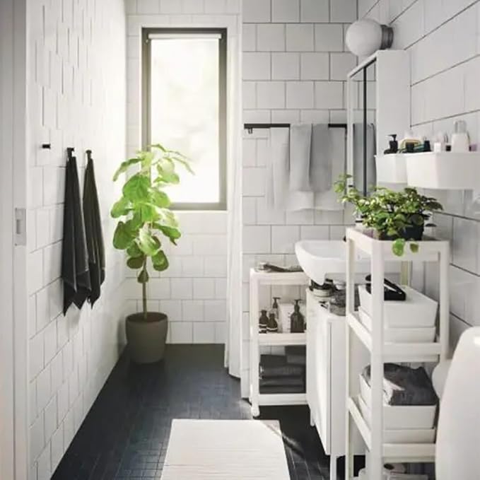 HIEEY 4 Tier Bathroom Shelf,Bathroom Rack, Shelves Organizer, for Bathroom Laundry Pantry Kitchen Narrow Places - Image 4
