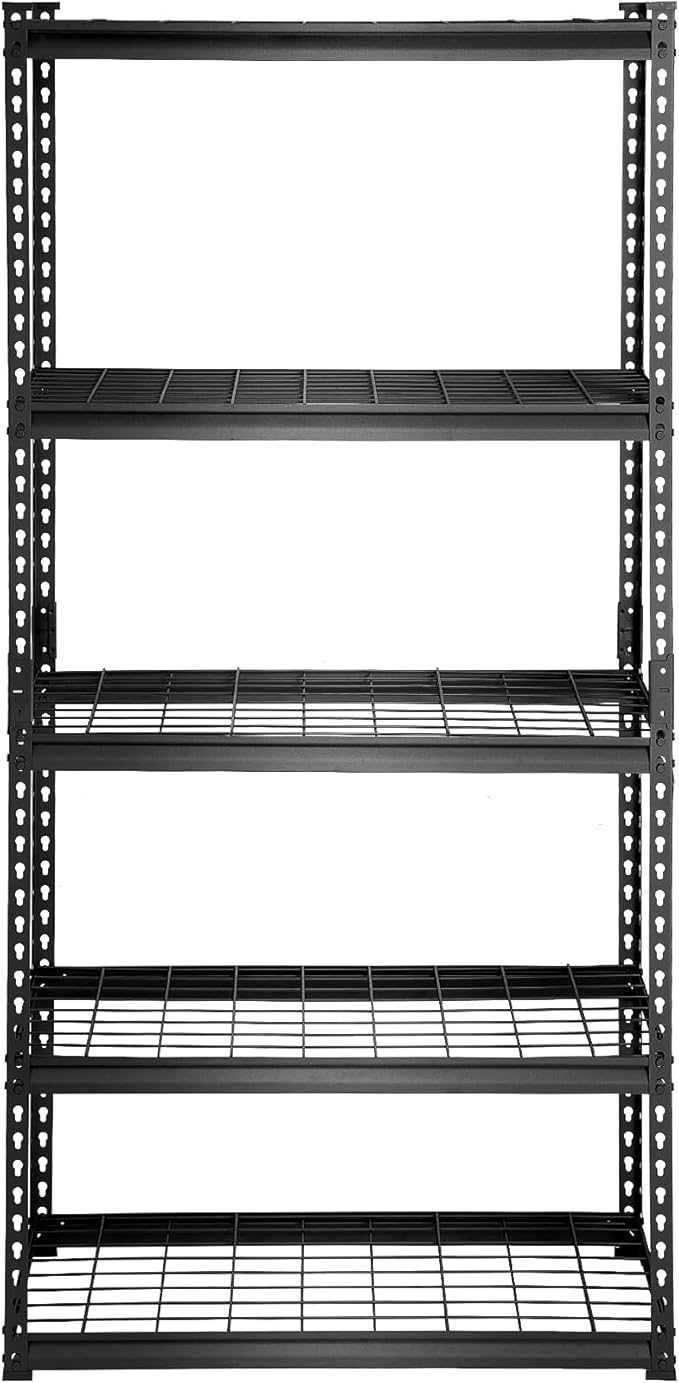 VEVOR Storage Shelving Unit, 5-Tier Adjustable, 2000 lbs Capacity, Heavy Duty Garage Shelves Metal Organizer Wire Rack, Black, 36" L x 16" W x 72" H for Kitchen Pantry Basement Bathroom Laundry Closet - Image 11