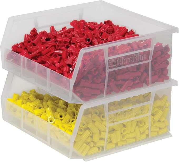 Akro-Mils 30235 AkroBins Plastic Storage Bins, Space-Saving Stackable Bins for Garage, Pantry, Craft Organization, 11" x 11" x 5", Clear, 6-Pack - Image 8