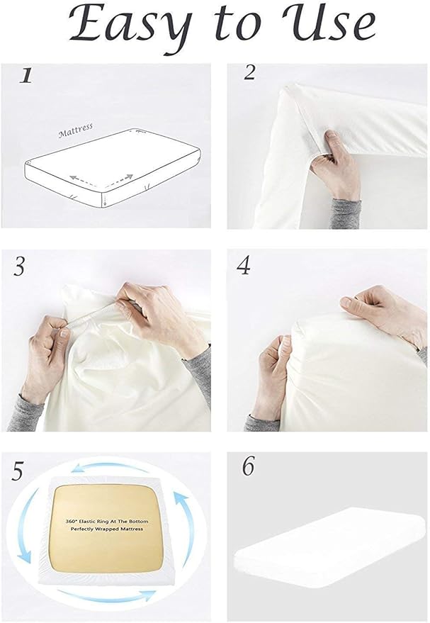 Yarns of Cotton 35X72 Cot Bed Waterproof Mattress Protector Pad Cover RV Bunk & Truck Sleeper Soft Terry Cotton White Easy Fit Mattress Up to 14" Inch Deep Pocket Easy Care