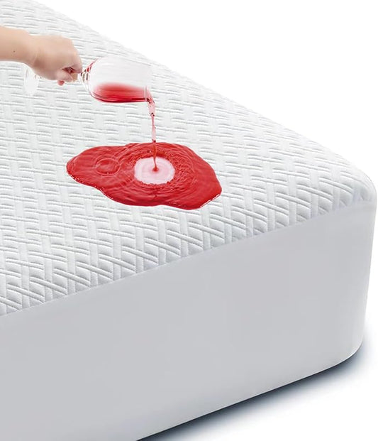 Cozymaker TwinXL Size 100% Waterproof Mattress Protector, Cooling Mattress Cover Fitted 8-21" Deep Pocket, 3D Air Fabric Soft Breathable Bed Mattress Pad Cover Noiseless Washable
